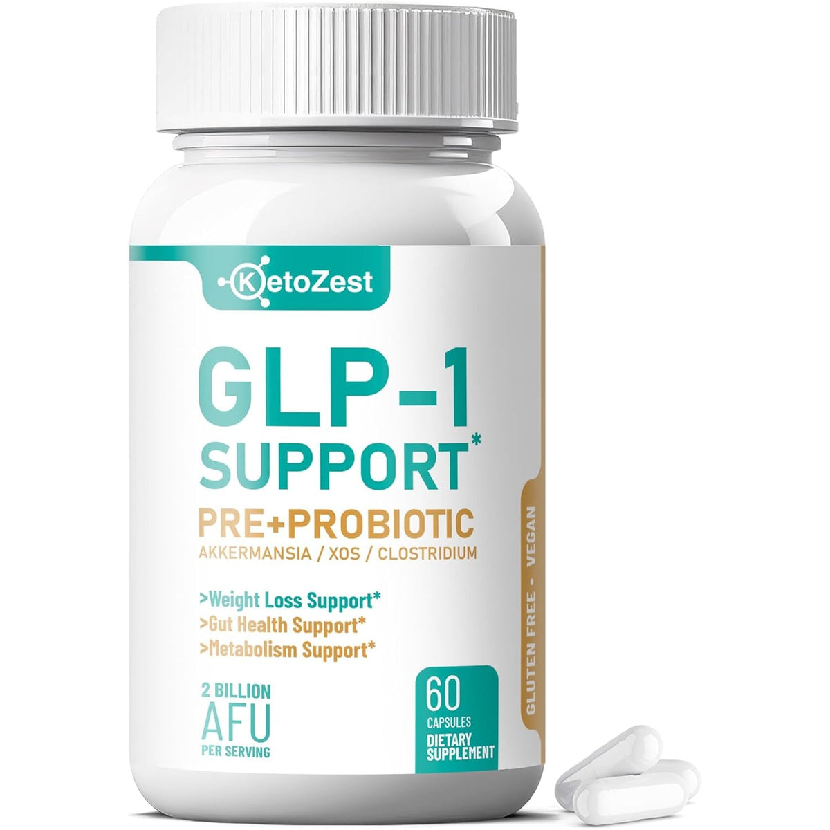 GLP-1 Support Weight Loss Supplement - Prebiotic Probiotic GLP1 Support for Women Men - Natural Support with Akkermansia Muciniphila for Fat Burn Gut & Metabolic Health Support