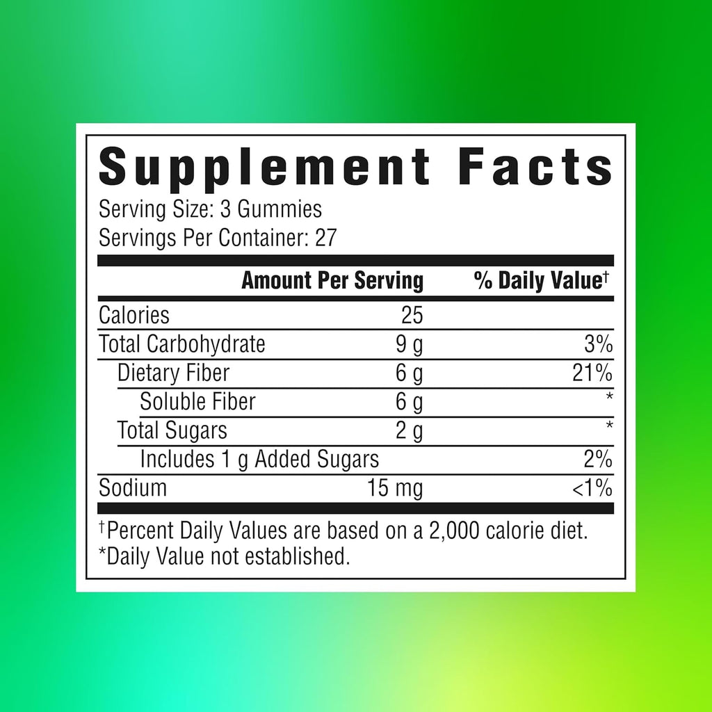 Benefiber Prebiotic GLP-1 Friendly Fiber Supplement Gummies for Digestive Health, Assorted Fruit Flavor - 81 Count