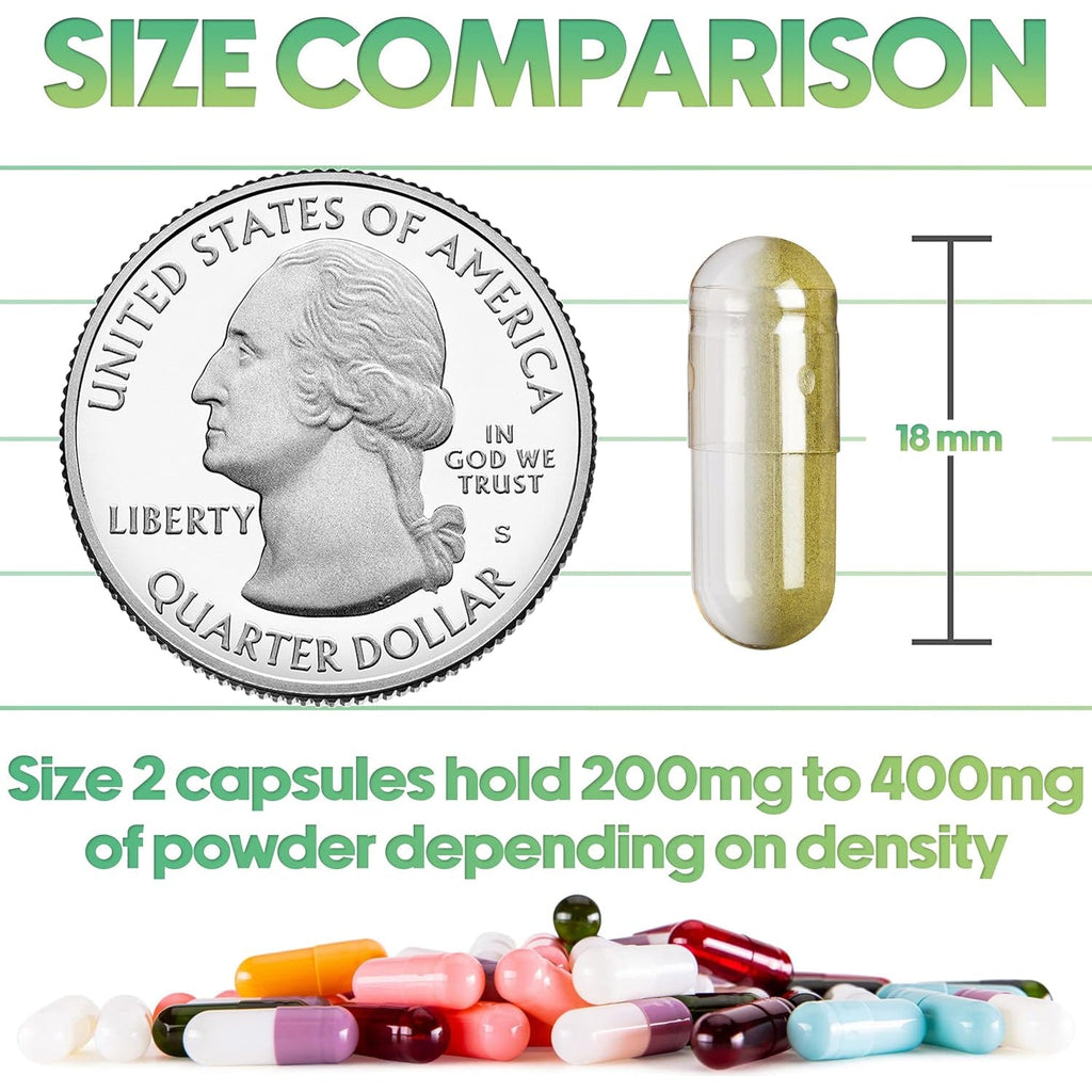 XPRS Nutra Size 2 Empty Capsules - 100 Clear Empty Vegan Capsules - Vegetarian Pill - DIY Vegetable Capsule Filling - Veggie Caps Pills for Do-It-Yourself Supplements