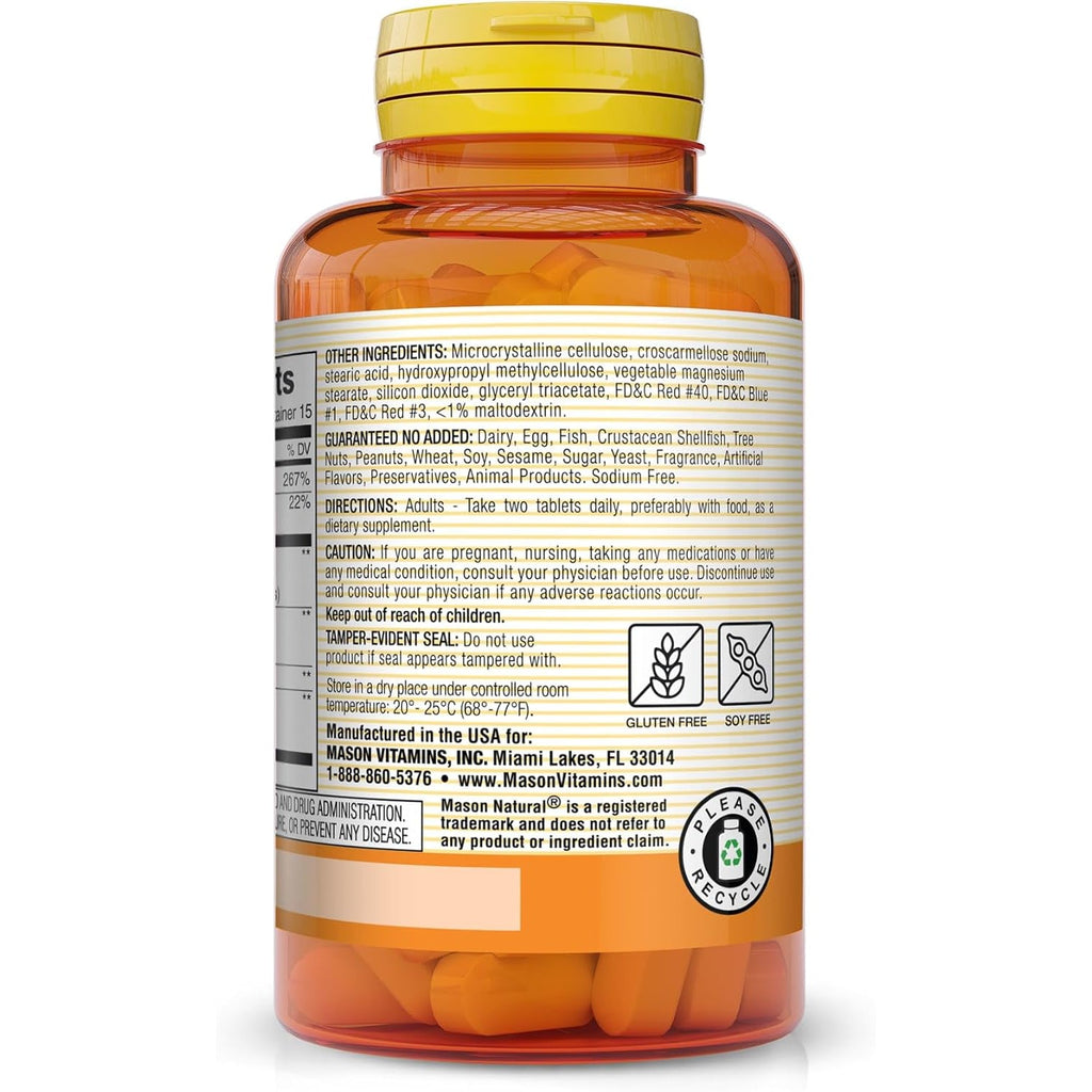 MASON NATURAL Leg Vein & Circulation, with Vitamin C, Calcium, & Green Tea for Daily Circulation Support, 30 Tablets