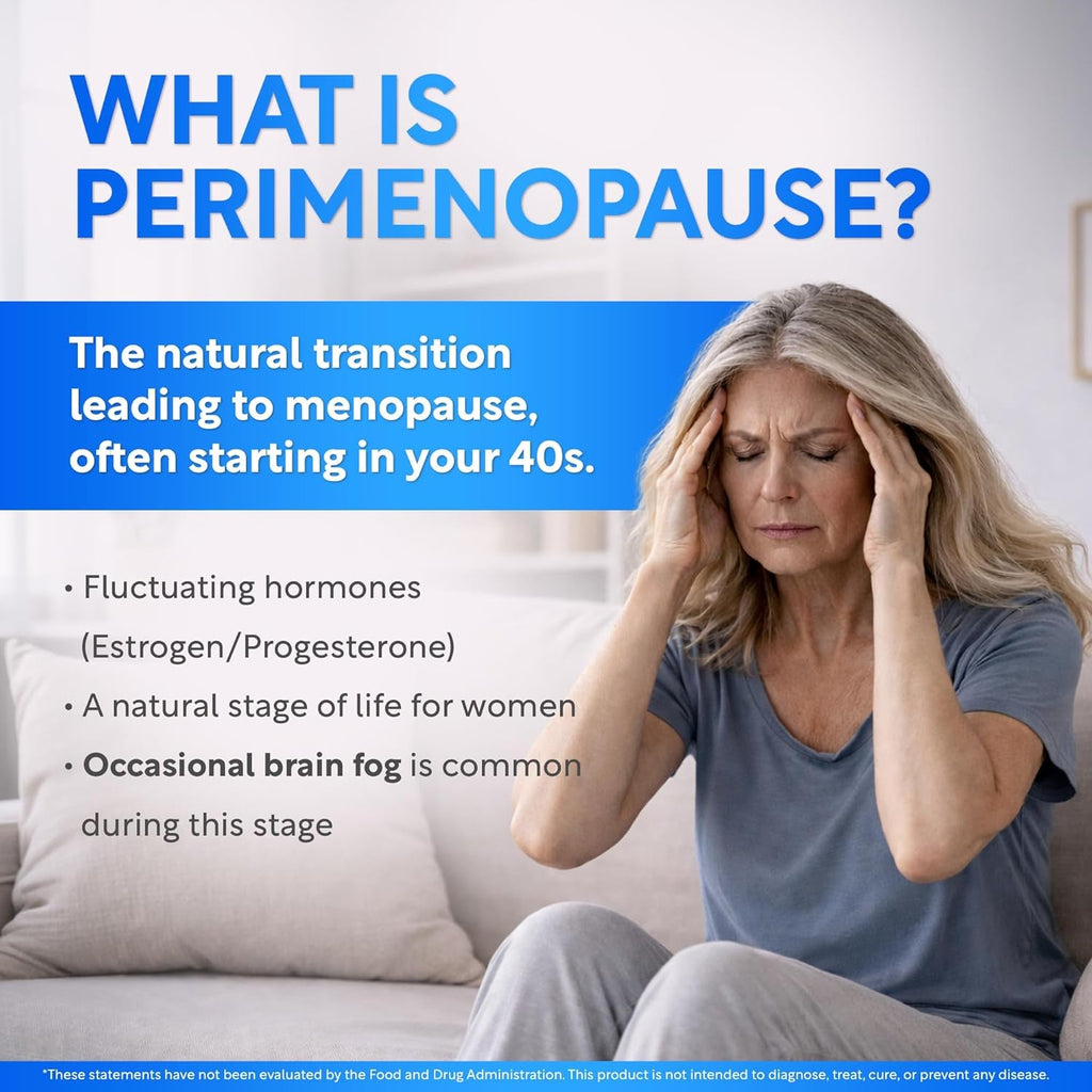 Brain Fog Supplement for Women – Memory & Focus Support for Perimenopause and Menopause – Cognitive Support with Phosphatidylserine, Cognatiq & L-Theanine – Brain Health Capsules – 60 Count