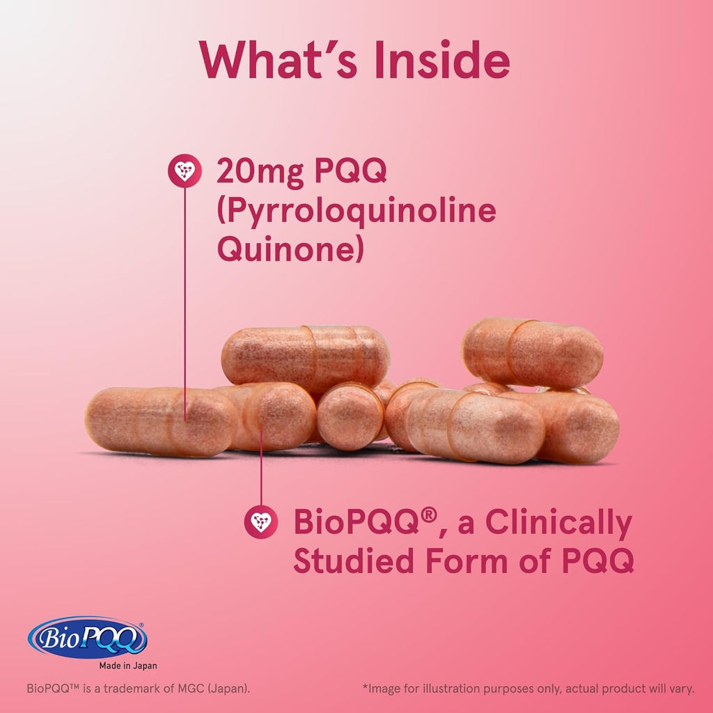 Jarrow Formulas® PQQ 20 Mg, Dietary Supplement, Heart, Brain, and Metabolism Support, 60 Veggie Capsules, 60 Day Supply