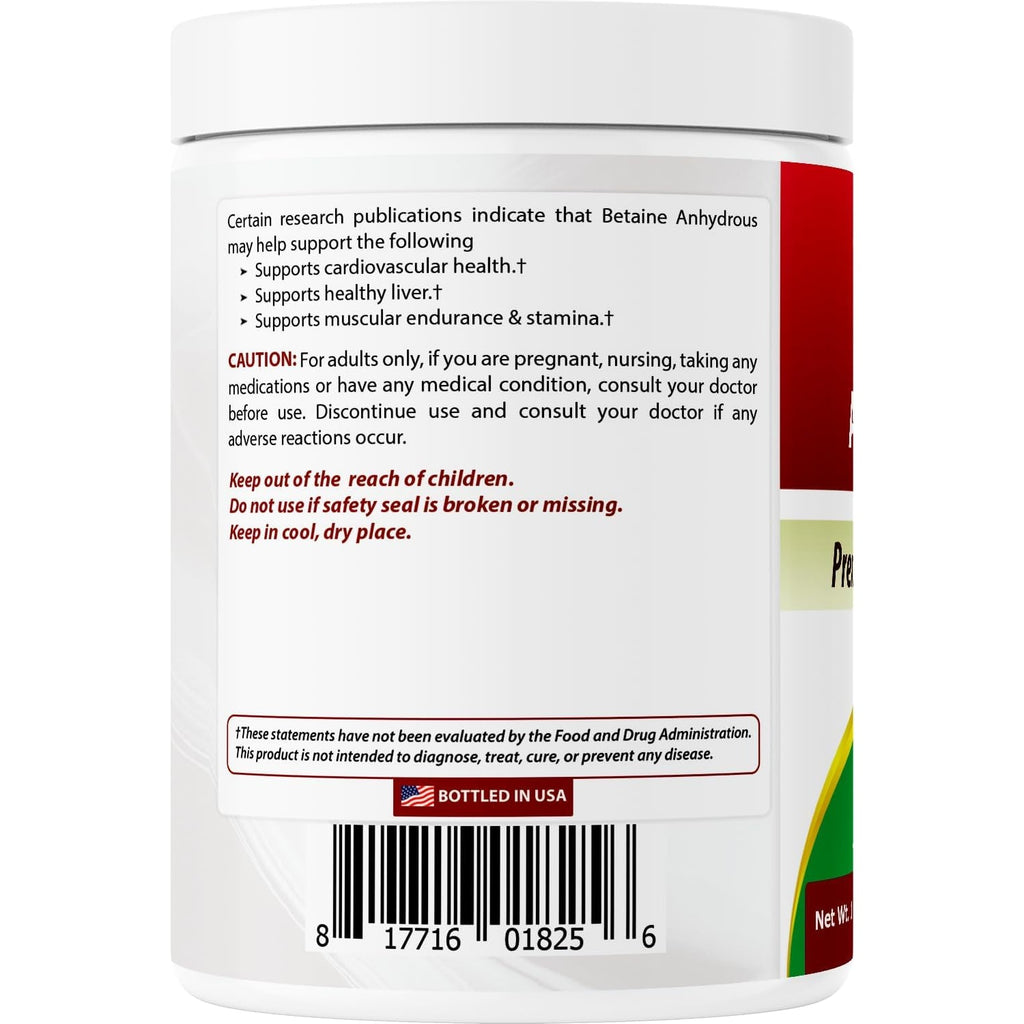 Best Naturals Betaine Anhydrous Trimethylglycine (TMG) Pure Powder 1 Pound (1 LB (Pack of 1))