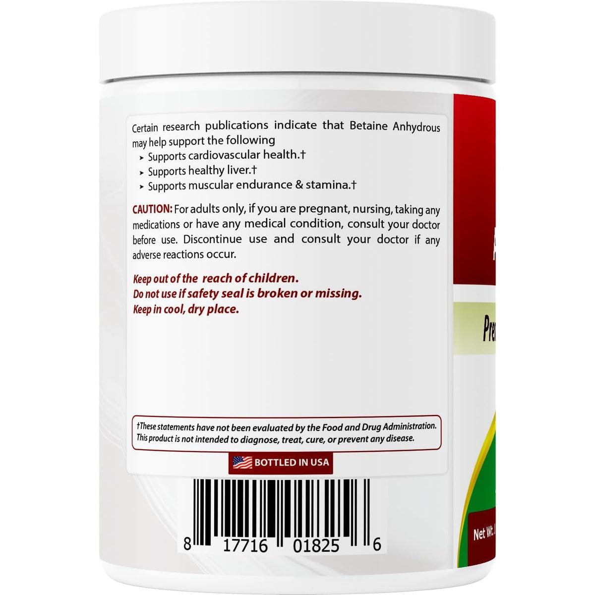 Best Naturals Betaine Anhydrous Trimethylglycine (TMG) Pure Powder 1 Pound (1 LB (Pack of 1))