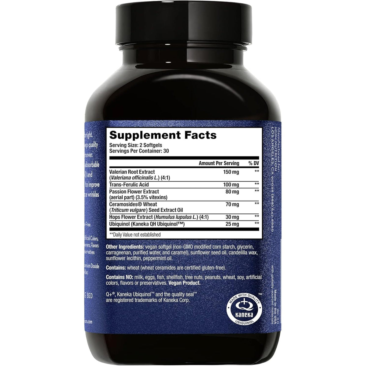HUM Mighty Night Nighttime Sleep Supplement for Skin Care, Coq10, Valerian Root & Ferulic Acid to Support Cell Turnover, Skin Vitamins for Women and Men, Overnight Beauty Vitamins, 60 Vegan Softgels