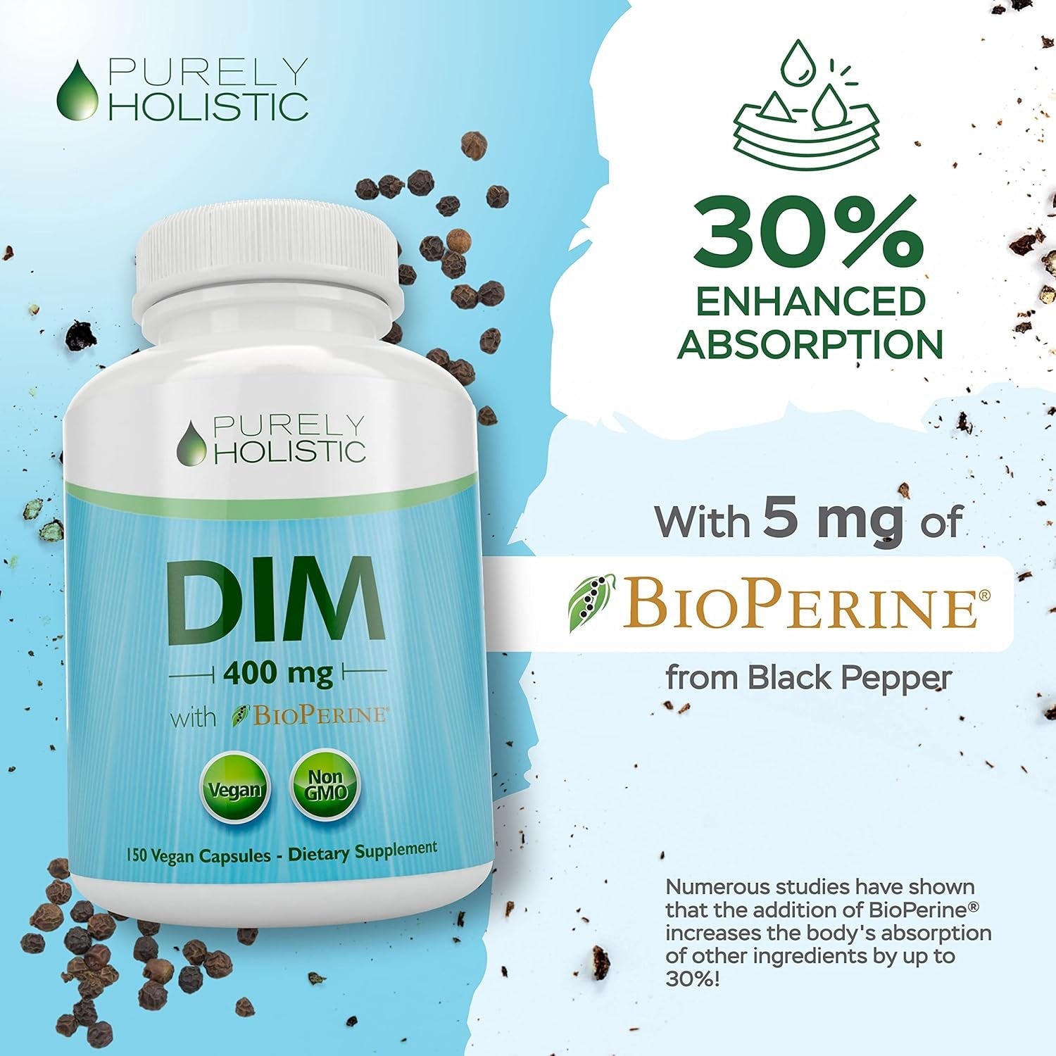 DIM Supplement 400MG | Extra Strength | Estrogen & Hormone Balance for Men and Women | Five Month Supply | Menopause, Prostate & Energy Support | Diindolylmethane | Vegan & Non-Gmo | 150 Capsules
