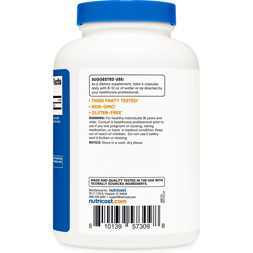 Nutricost L-Isoleucine 2000Mg per Serving, 240 Capsules (60 Servings)