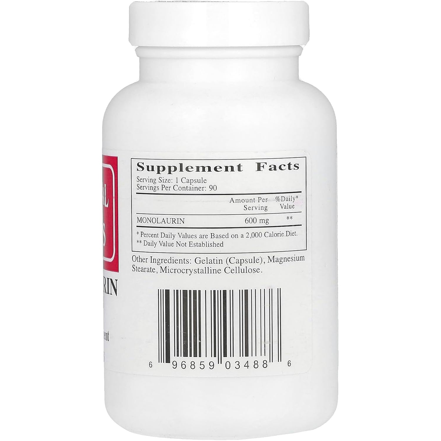 Ecological Formulas Monolaurin 600 Mg, Creamy White,Capsule, 90 Count (MONOL-600-90)