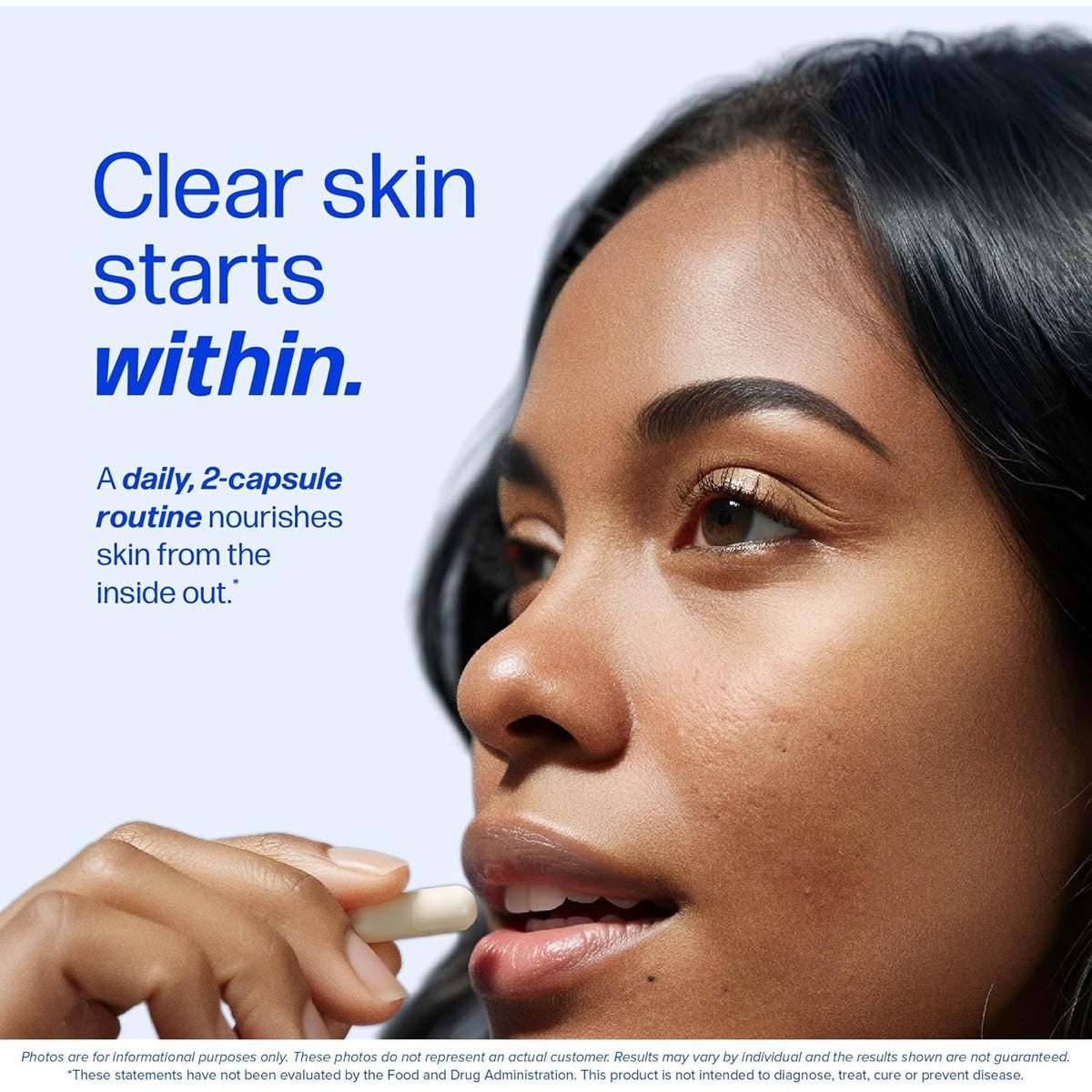 Clear Skin Supplement with Zinc, DIM & Probiotics | 3-In-1 Hormone, Gut & Complexion Support | Triple Action Hyaluronic Acid, Niaciminide & Vitamins for Skin Balance, Glow & Health Support | 60 Ct