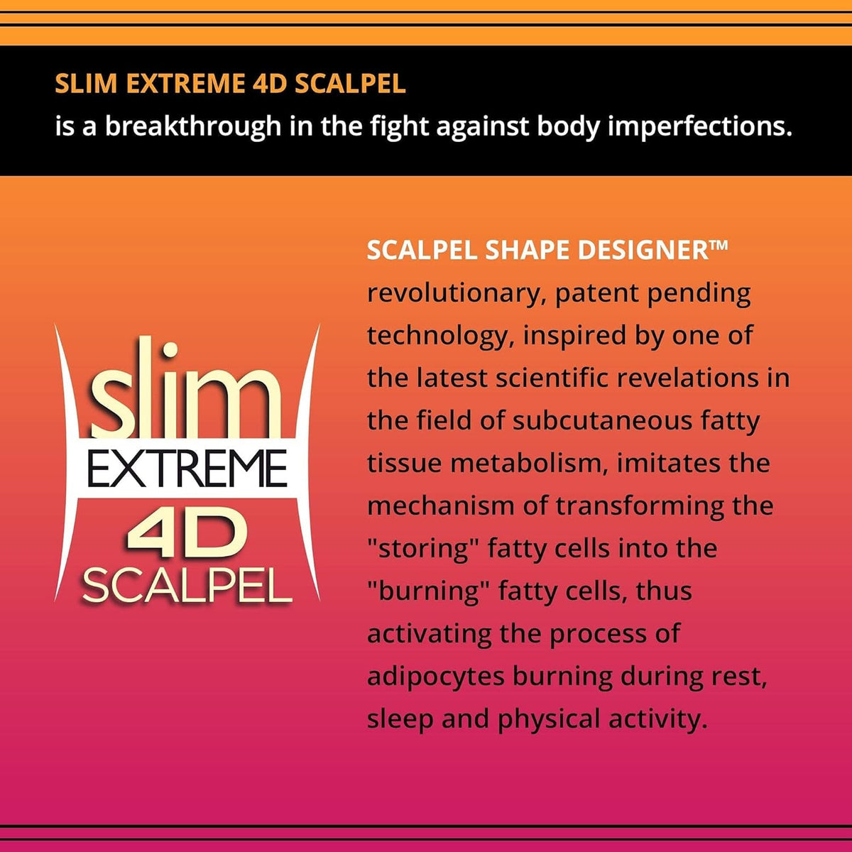 Eveline Cosmetics Slim Extreme 4D Ultra-Concentrated Fat-Reducing Serum with SCALPEL SHAPE DESIGNER™ Technology