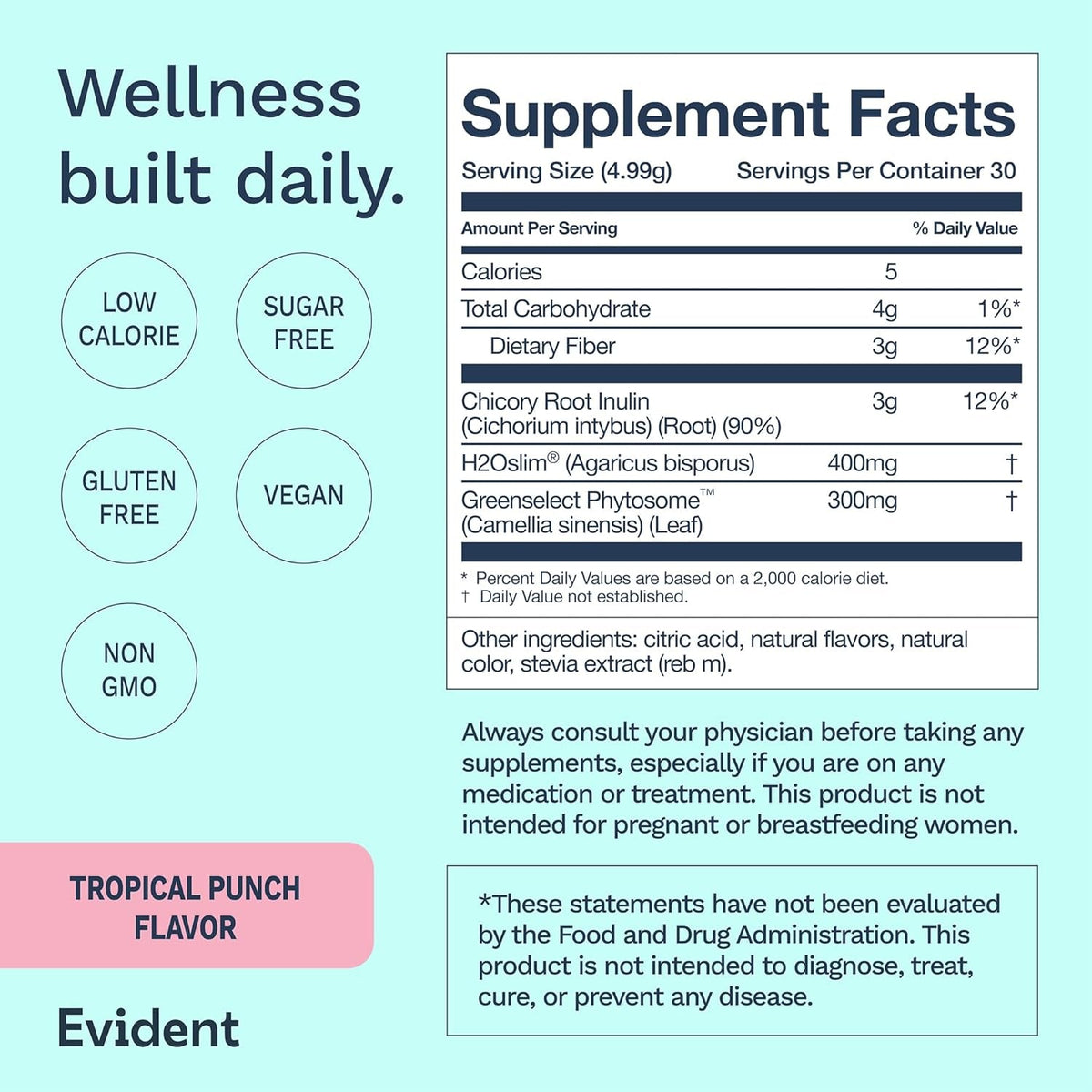 Metabolism Boost Powder – Fat Burner Supplement with Chicory Root, Greenselect Phytosome and H20Slim – Helps Support Weight Loss & Management + Reduce Appetite – 30 Stick Packs