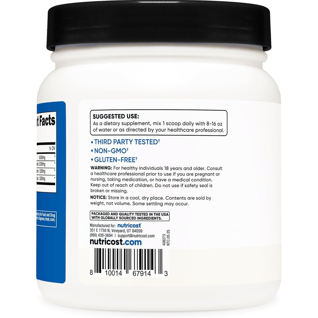 Nutricost BCAA Powder 2:1:1 (90 Servings, No Flavor Added) - Branched Chain Amino Acids