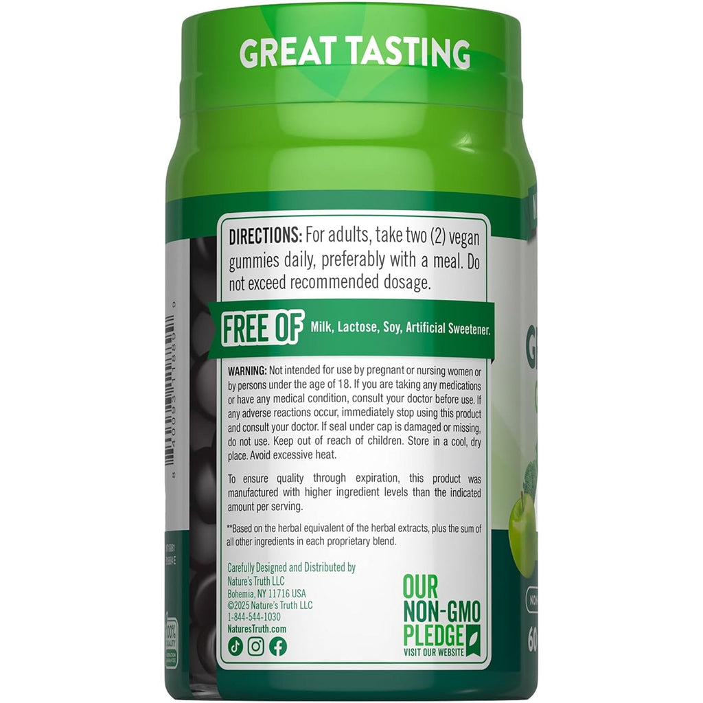 Nature'S Truth Super Greens Gummies | 60 Count | Vegan & Non-Gmo Supplement | Made with Real Greens | Apple Flavor