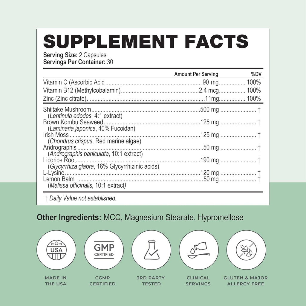 Simplix | Natural Supplement to Strengthen the Immune System | Respond to Outbreaks | Source of Highly Researched Mushroom & Seaweed Polysaccharides 60 Veggie Capsules (1 Pack)