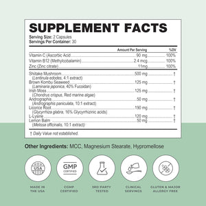 Simplix | Natural Supplement to Strengthen the Immune System | Respond to Outbreaks | Source of Highly Researched Mushroom & Seaweed Polysaccharides 60 Veggie Capsules (1 Pack)