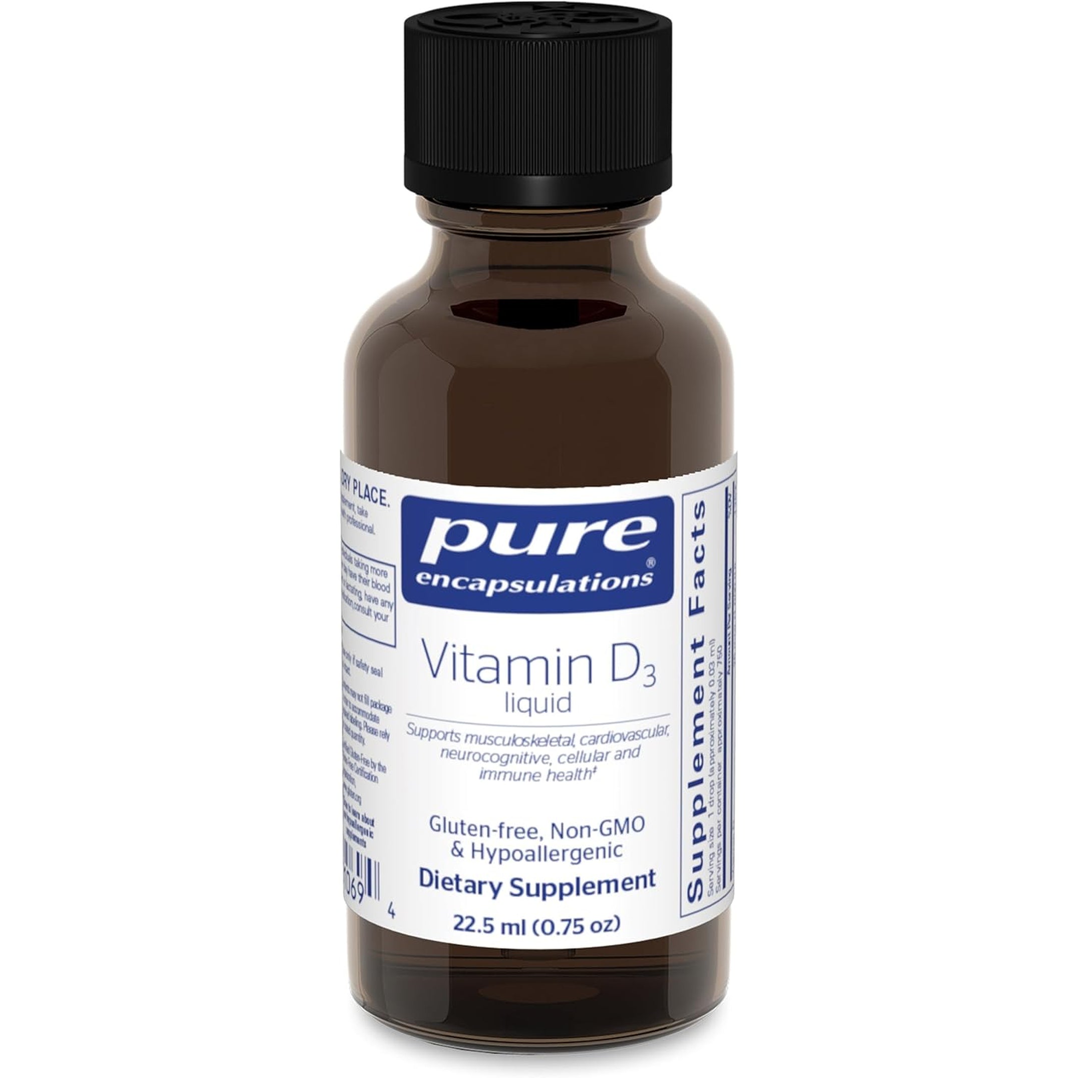 Pure Encapsulations Vitamin D3 Liquid | Supplement to Support Bone, Breast, Cardiovascular, Colon, and Immune Health* | 0.75 Fl. Oz.