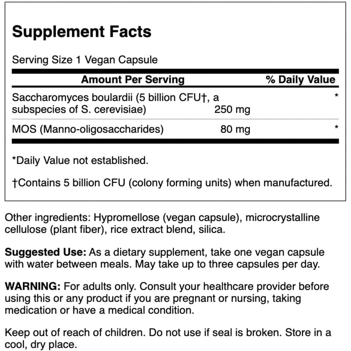 Swanson Saccharomyces Boulardii 5 Billion Cfu 30 Veg Capsules