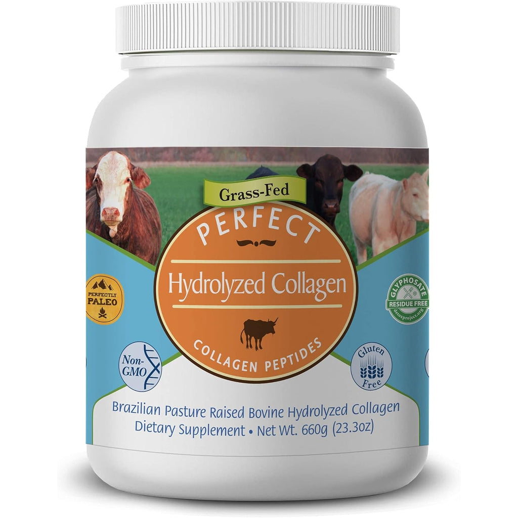 Perfect Supplements – Unflavored Hydrolyzed Collagen Powder for Men and Women - Collagen Peptides - Mix in Hot Cold Liquids, Grass Fed, Easy Absorption, 660 Grams