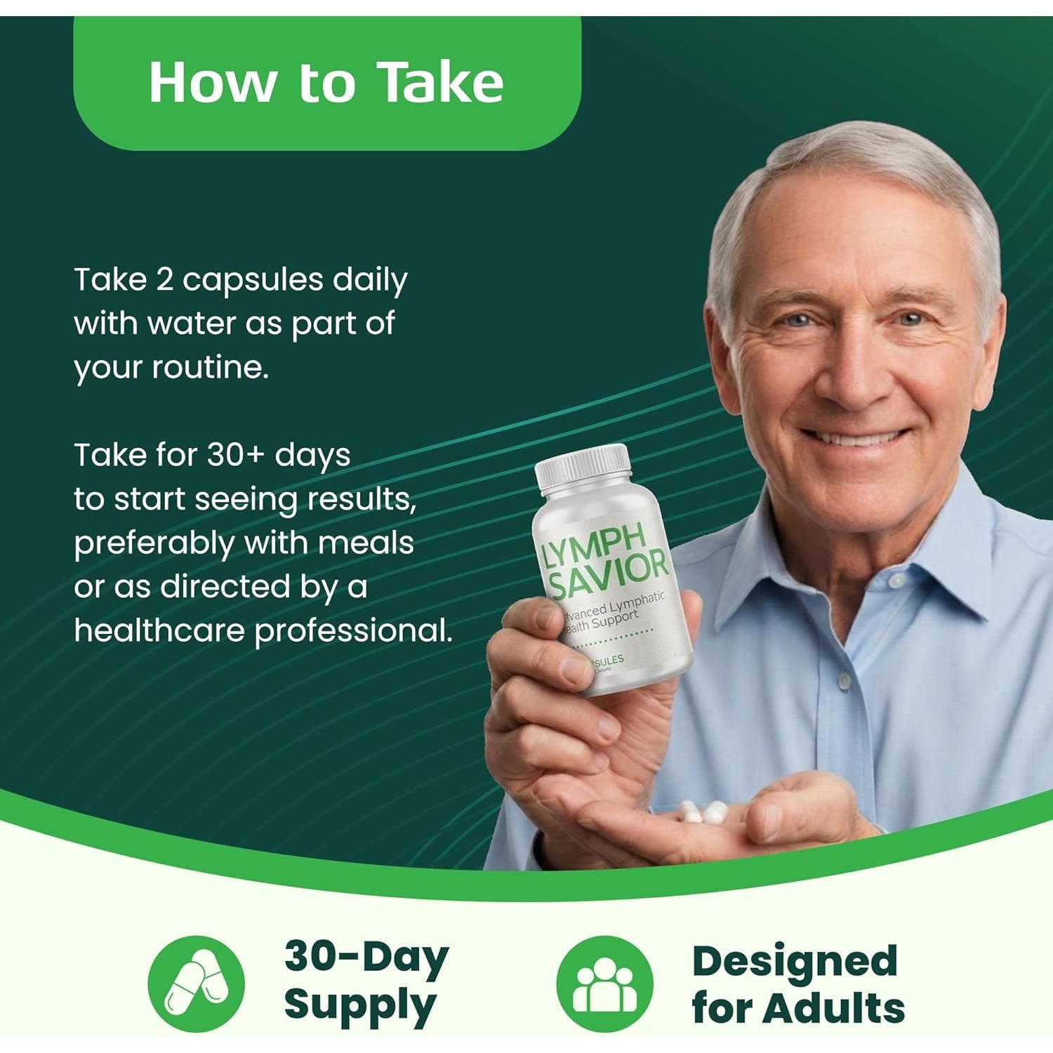Plant-Based Lymphatic Support Supplement with Red Clover, Horse Chestnut & Burdock Root for Fluid Balance & Daily Wellness - Non-Gmo, Made in USA - 30-Day Supply, 1 Bottle