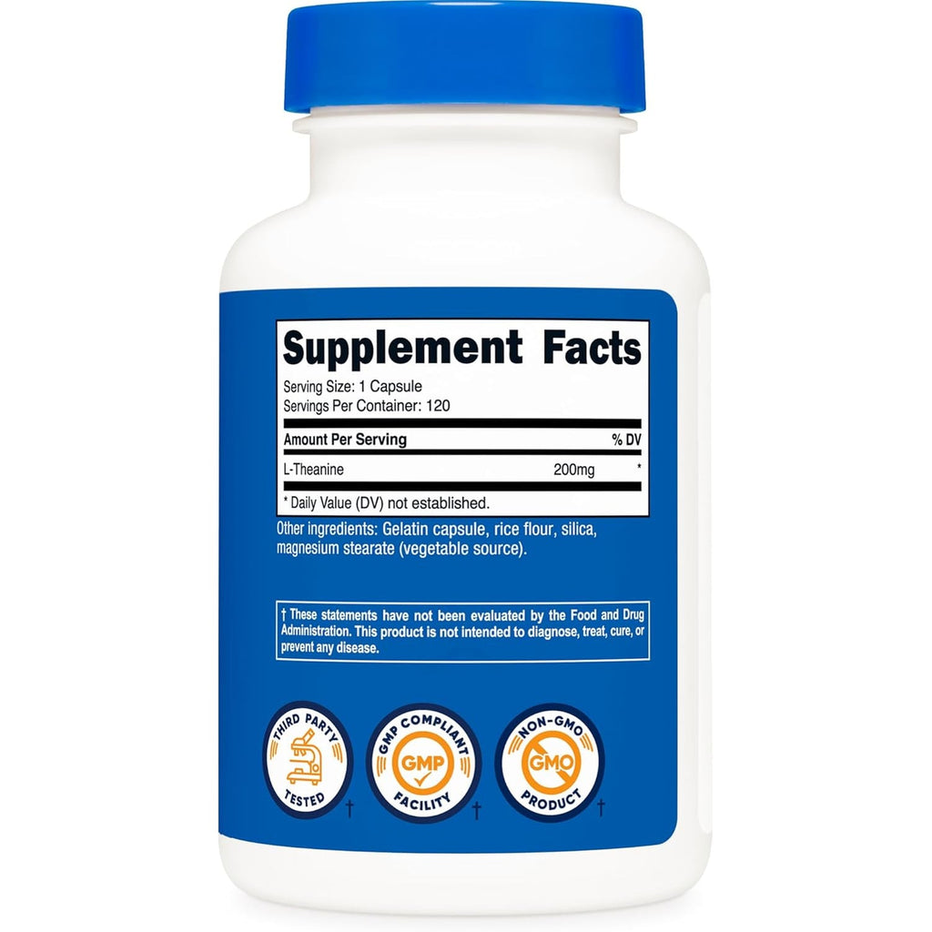 Nutricost L-Theanine 200Mg, 120 Capsules, Double Strength - Non-Gmo, Gluten Free