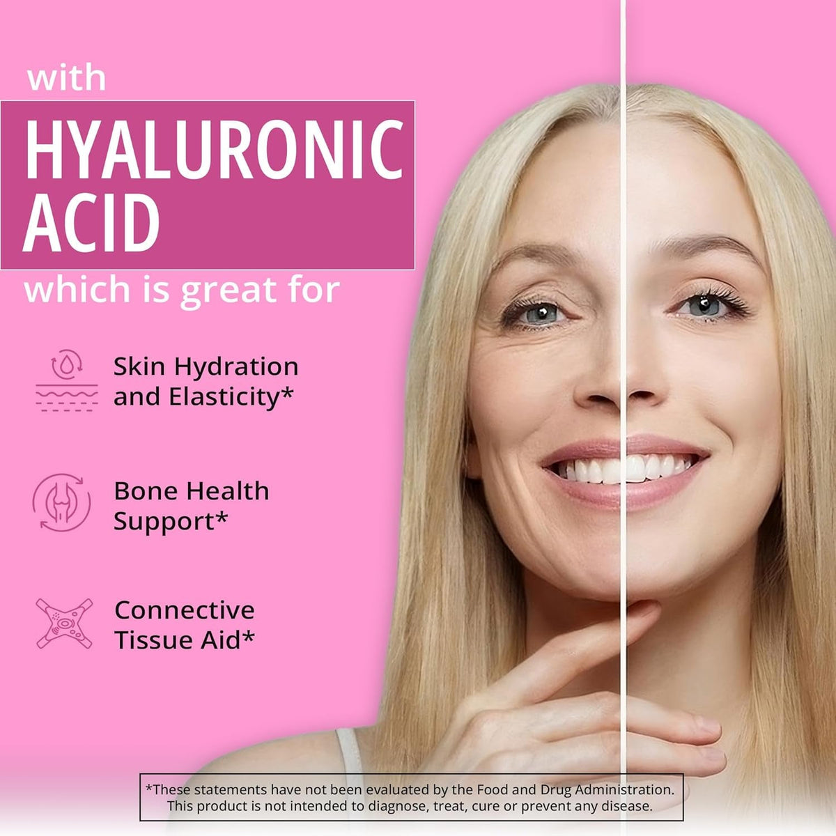 Vegan Collagen Booster - Plant-Based Supplement for Hair, Skin, Nails + Connective Tissue - Hyaluronic Acid, L-Lysine, Gotu Kola - Vegetarian Collagen Builder - Non-Gmo, Vegan, Gluten-Free, 60 Ct