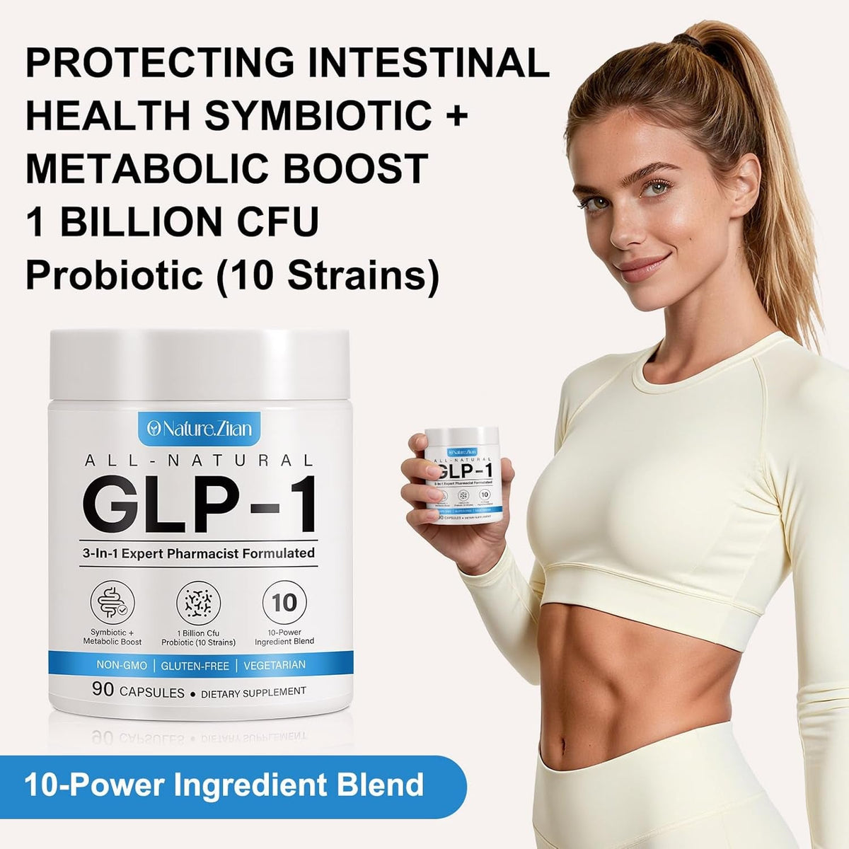 O NATURE . ZIRAN GLP-1 Weight Management Supplement for Women & Men, GLP1 Appetite Control, Energy & Digestion Balance - Vegan, Gluten-Free, Dairy Free, 90 Capsules (Pack of 1)
