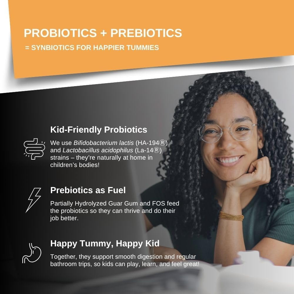 Intelligent Labs Kids/Children Probiotics 6 Billion CFU with Prebiotics, PHGG & FOS, Once-Daily Chewable, Great Taste, 10X Effectiveness, 60-Day Supply, Third-Party Verified