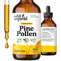 Wild & Organic Pine Pollen Tincture - Pine Pollen for Men & Women - Add to Tea & Drink - Pure Pinus Massoniana Extract Drops - Vegan, Sugar & Alcohol-Free Liquid Supplement - 4 Fl Oz
