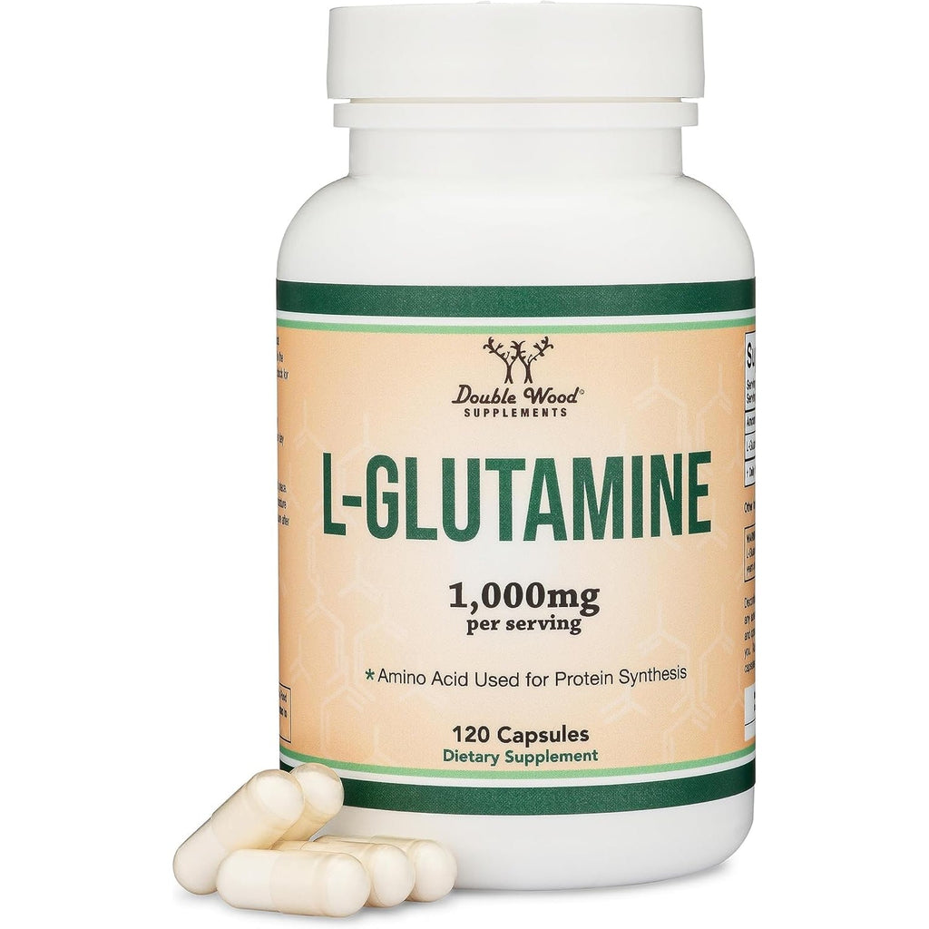 L Glutamine Capsules - (1000Mg Servings, 120 Capsules) Non-Gmo, Gluten Free, Keto Safe, Vegan Friendly, Third Party Tested (For Endurance and Gut Health) by Double Wood