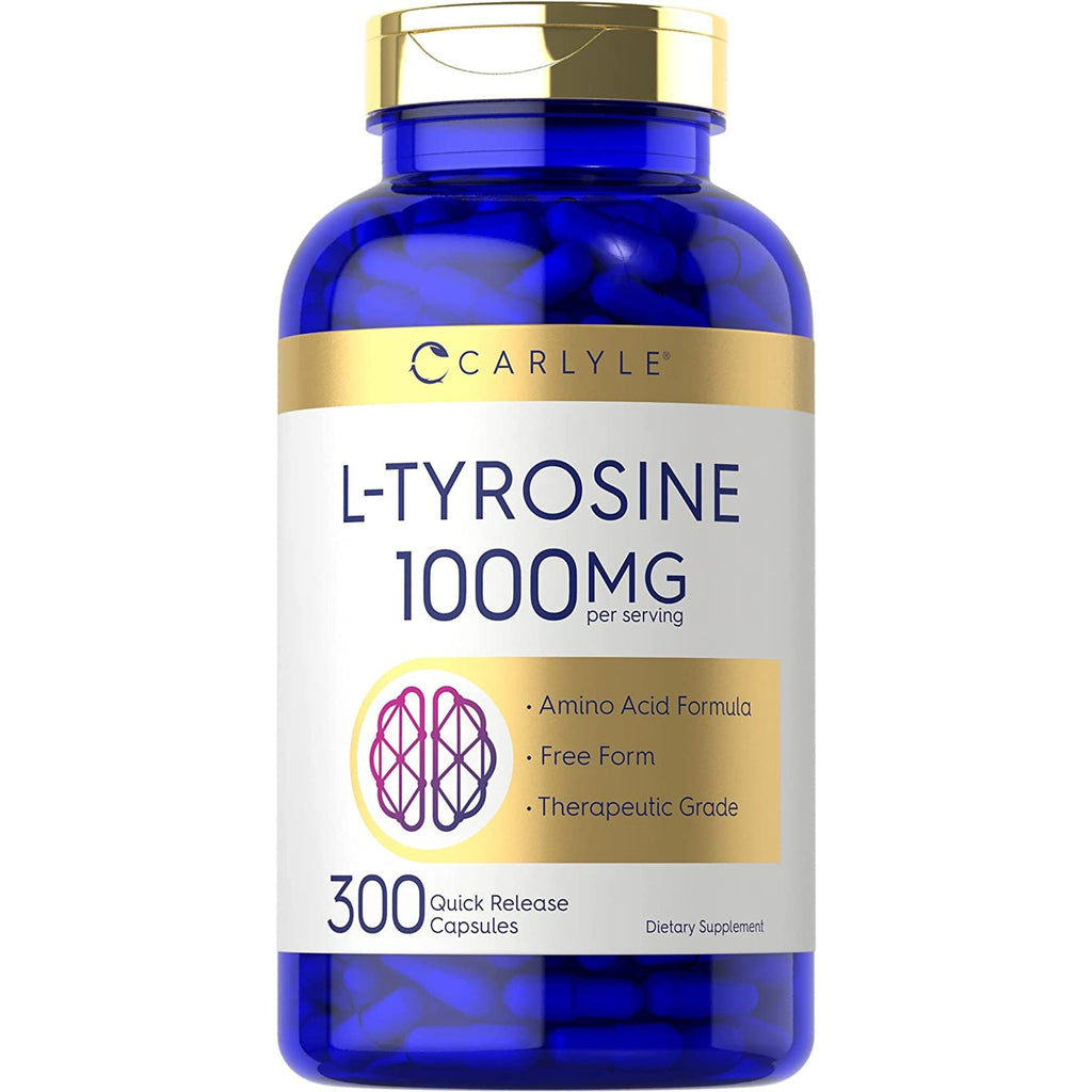 Carlyle L Tyrosine Capsules 1000Mg | 300 Count | Therapeutic Grade | for Men and Women | Non-Gmo & Gluten Free Supplement
