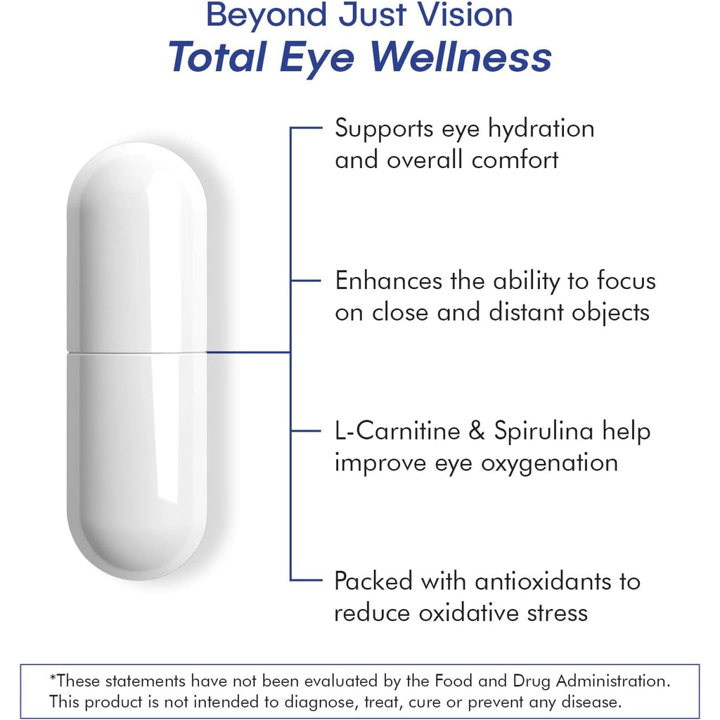 Eye Health Supplement – 14 Essential Nutrients for Clear Vision, Blue Light Protection, and Long-Term Eye Health. Supports Clarity and Eye Wellness. 60 Capsules. (1 Pack)