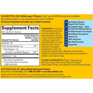 Nature Made Kids First Sleep Melatonin Gummies, 100% Drug-Free Sleep Aid, Kids Sleep Gummies for Restful Sleep, 45 Count