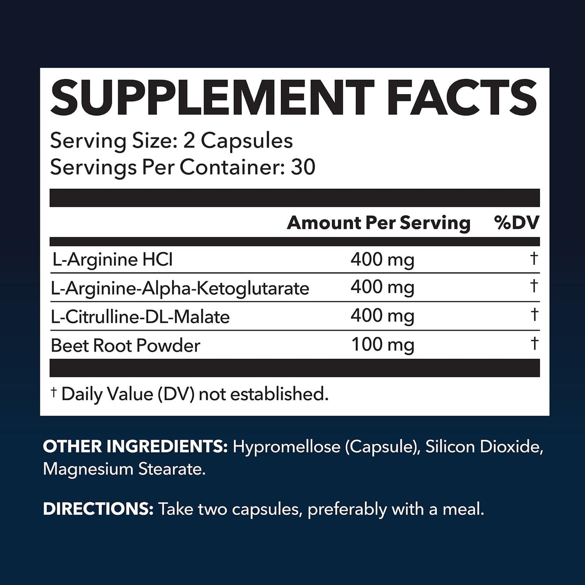 L-Arginine Capsules with L-Citrulline - Nitric Oxide Supplement - L Arginine and L Citrulline Blend - 60 Count - Vegan, Non-Gmo Capsules for Performance, Endurance and Muscle Support - 1 Month Supply