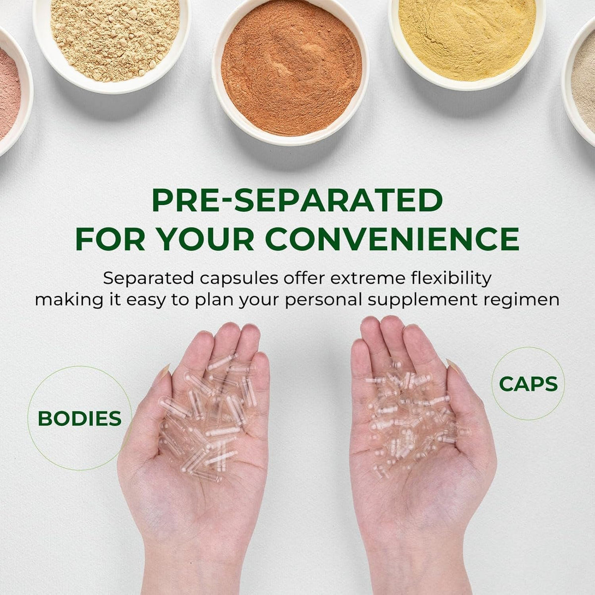 Empty Capsules Size 00 Separated Vegan Pill Caps Plant Based Clear (1,000 Caps+1,000 Bodies) Gluten Free, Non-Gmo, Halal Certified Filling Kit for Vegetarian DIY Your Own Supplements
