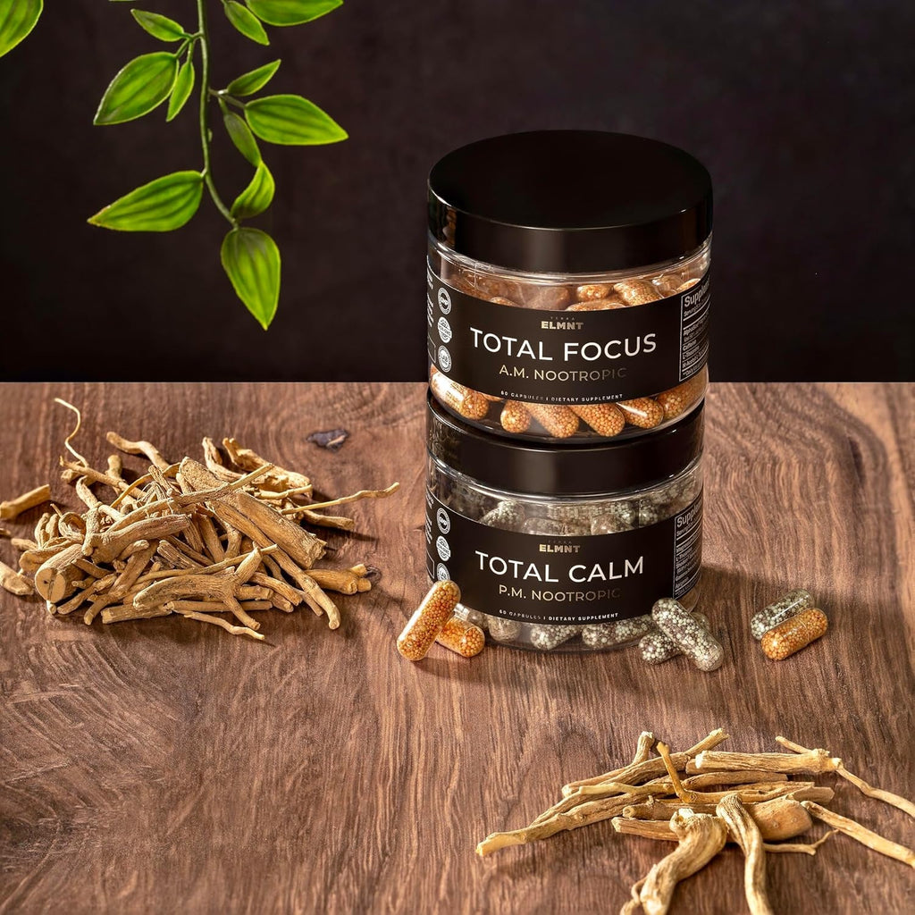 AMPM Nootropic Total Focus + Calm 9X Strength W. Caffeine, L-Theanine, Alpha GPC, L-Tyrosine, Ashwagandha - X-Release Energy Pills Nootropics Brain Support Supplements for Memory and Focus Supplement