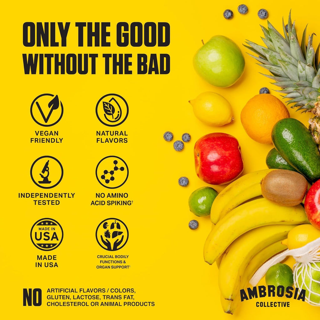 Ambrosia Superfood Organ & Cycle Support Powder | Liver & Kidney Support with Milk Thistle, Red Yeast Rice & Coq10 | 13 Superfood Ingredients | 30 Servings | Fruit Symphony