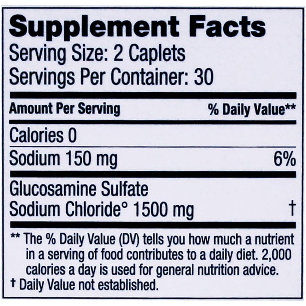 Dona Crystalline Glucosamine Sulfate, 750 Mg, Joint Supplement Pills for Knee Comfort & Joint Health Support, 750 Mg, 60 Count