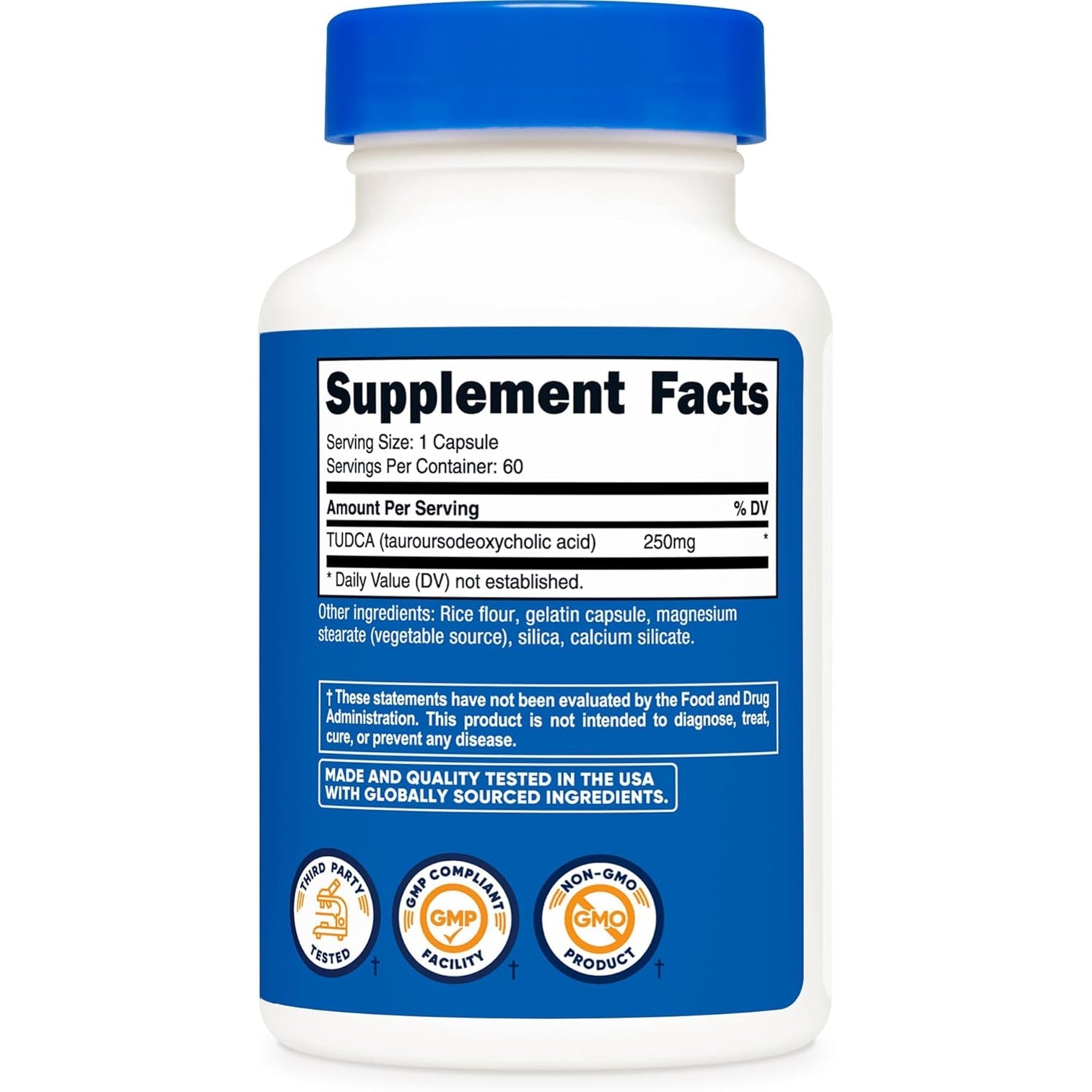 Nutricost Tudca 250Mg, 60 Capsules (Tauroursodeoxycholic Acid) - Premium Quality