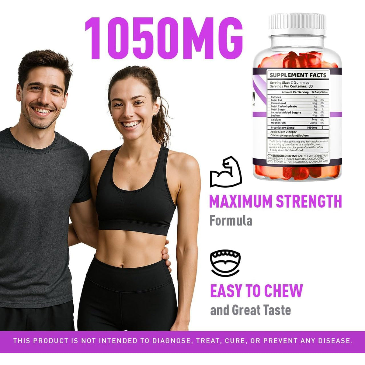 Vitarenew Gummies - Original Vitarenew Advanced 1050MG Formula - Maximum Strength, Supplement Gummy Official Formula Vita Renew All Natural Overall Wellness Support, 60 Gummies for 1 Month