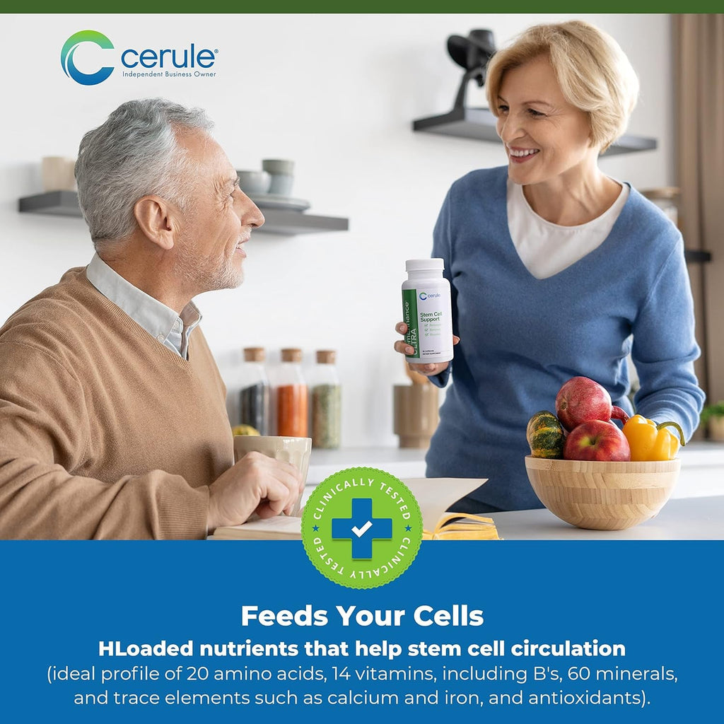 Cerule Stemenhance Ultra Natural Stem Cell Support Supplement – Freshwater Microalgae and Marine Macroalgae Extracts for Cellular Renewal, Immune Function, Energy, and Tissue Recovery – 60 Capsules