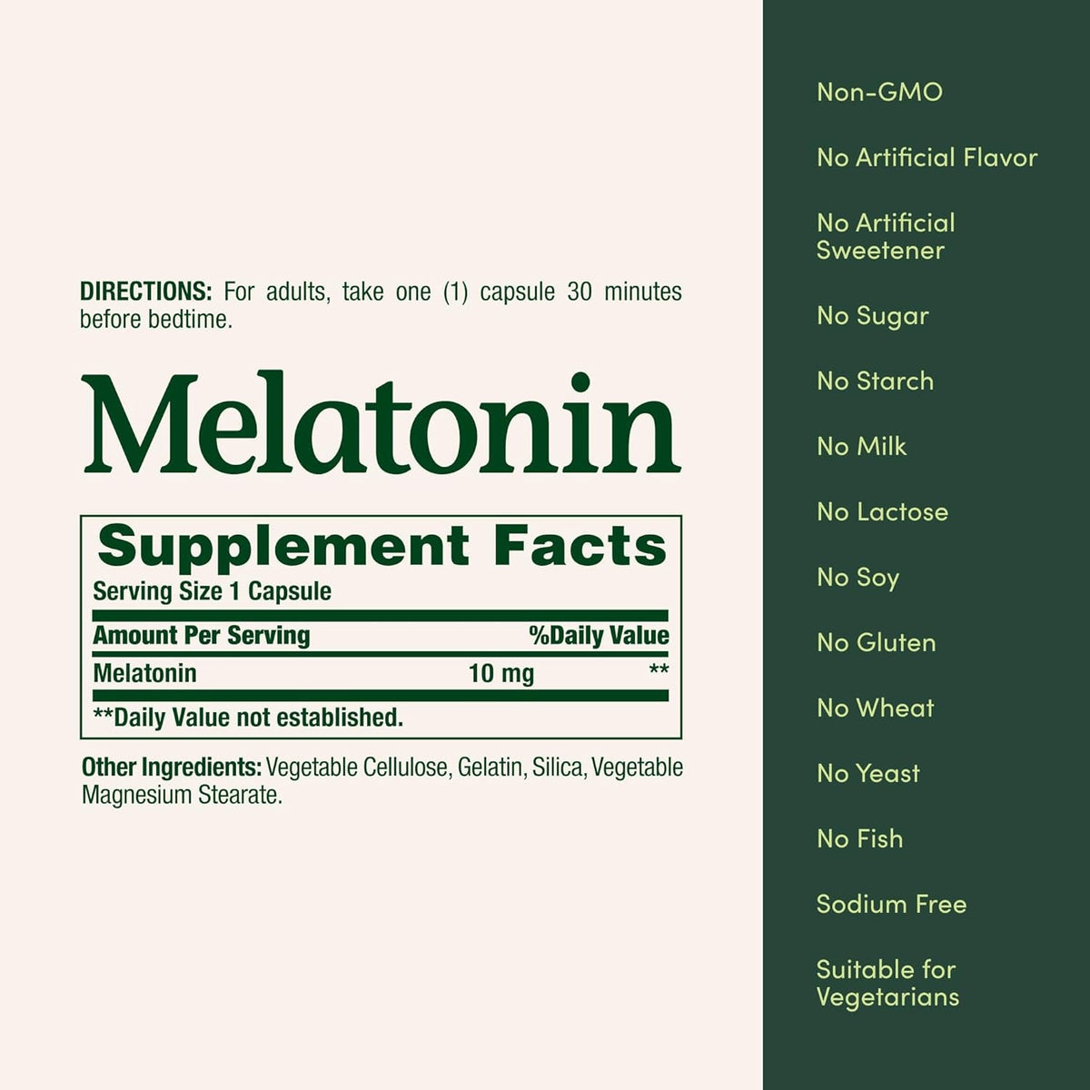 Nature'S Bounty Melatonin, 100% Drug-Free Sleep Aid, Dietary Supplement, 10 Mg, 60 Count
