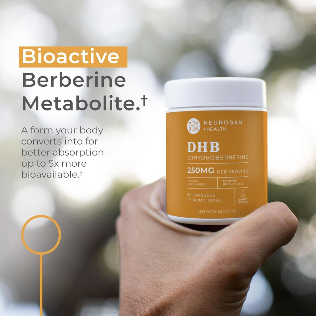 Neurogan Dihydroberberine Supplement Capsules - High-Potency 250Mg per Serving - Bioavailable Berberine Metabolite for Daily Balance, Heart Health & Nutrient Utilization - Made in USA