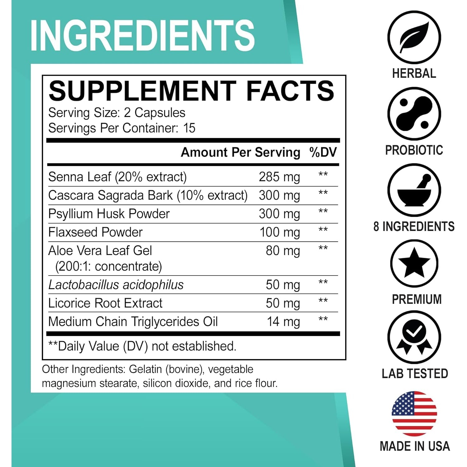 Colon Cleanser Detox for Weight Flush - 15 Day Intestinal Cleanse Pills & Probiotic - Fast Natural Laxative for Constipation Relief - Bowel Movement Supplements for Stomach Bloating, Gut Loss Support