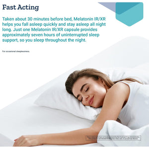 Life Extension Melatonin IR/XR 120 Capsules - Immediate & 7 Hour Extended-Release - Night Time Supplement - Supports Staying Asleep - Non-Gmo, Gluten-Free