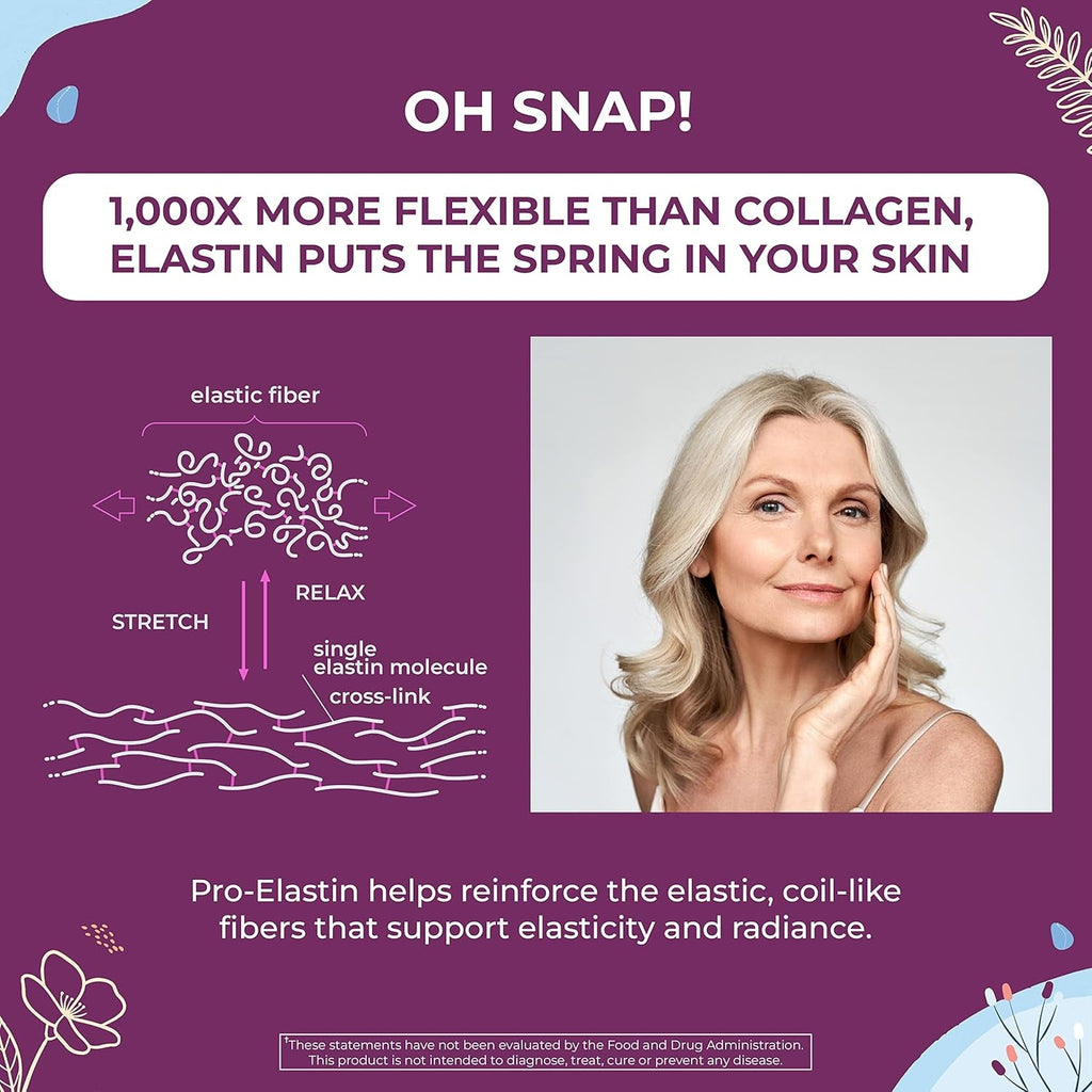 Body Kitchen Pro-Elastin, 1000 Mg Elastin Supplement, Help Reduce Signs of Aging, Improved Skin Health, Firmness & Elasticity, Fewer Wrinkles, Veggie Caps, (Pack of 1)