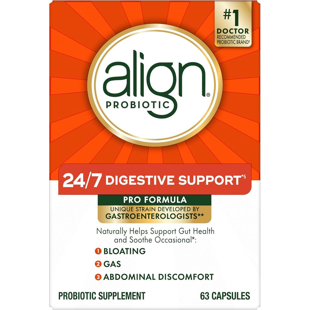 Align Probiotic, Pro Formula, Probiotics for Women and Men, Probiotics for Digestive Health, Men and Womens Probiotic Capsules Help Relieve Occasional Bloating & Gas*, 63 Capsules