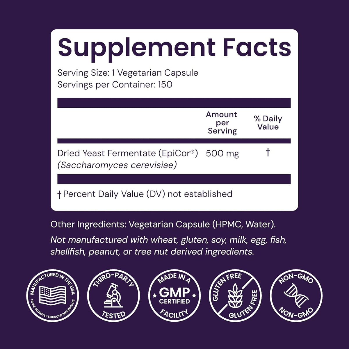 Healthy Origins Epicor 500 Mg, 150 Veggie Capsules - Featuring Clinically Studied Dried Yeast Fermentate - Supports Immune Function, Seasonal Wellness & Healthy Respiratory Health - 5 Month Supply