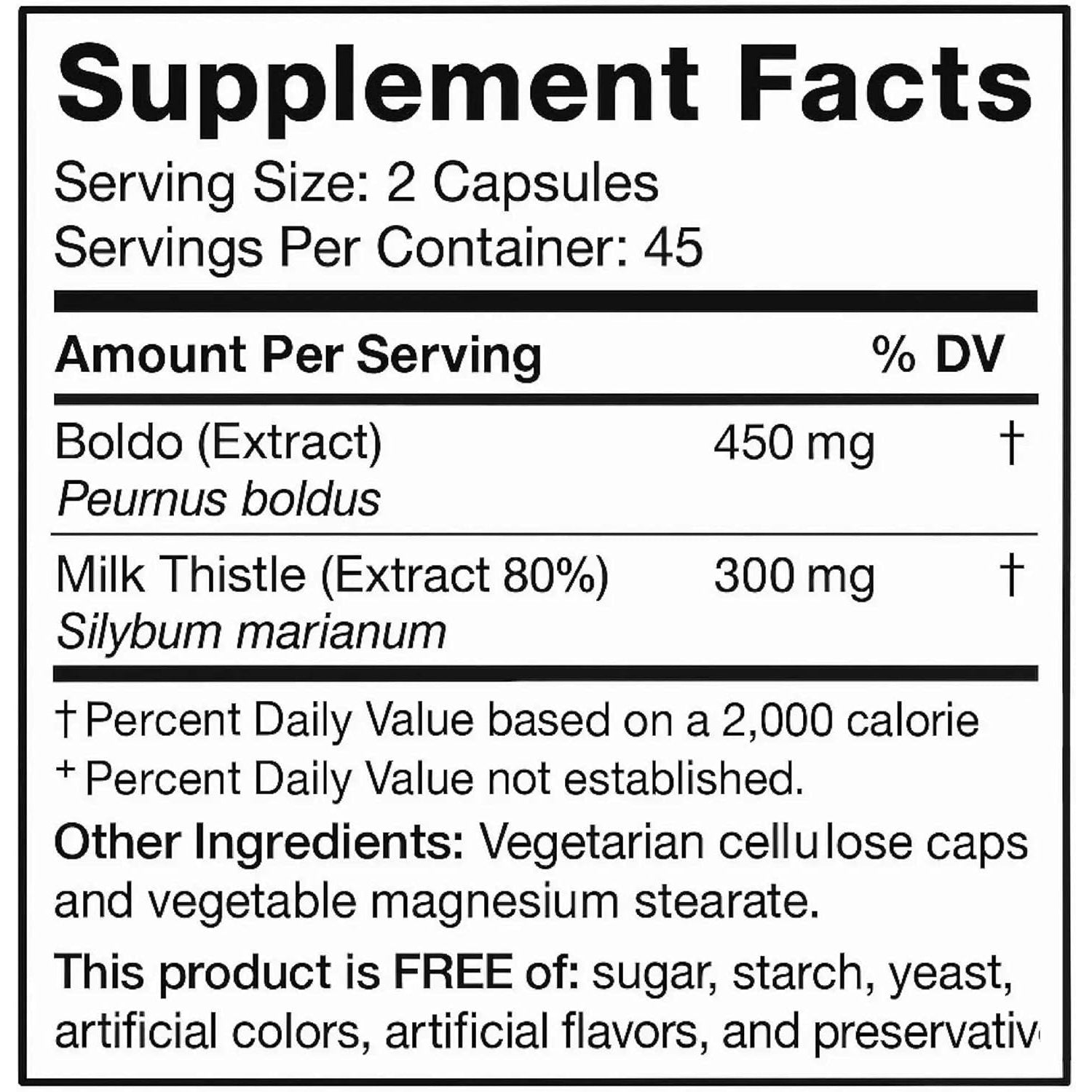 Limpiador Hígado Y Vesícula, Liver Support with Boldo Extract and Milk Thistle Extract, 90 Vegetarian Capsules