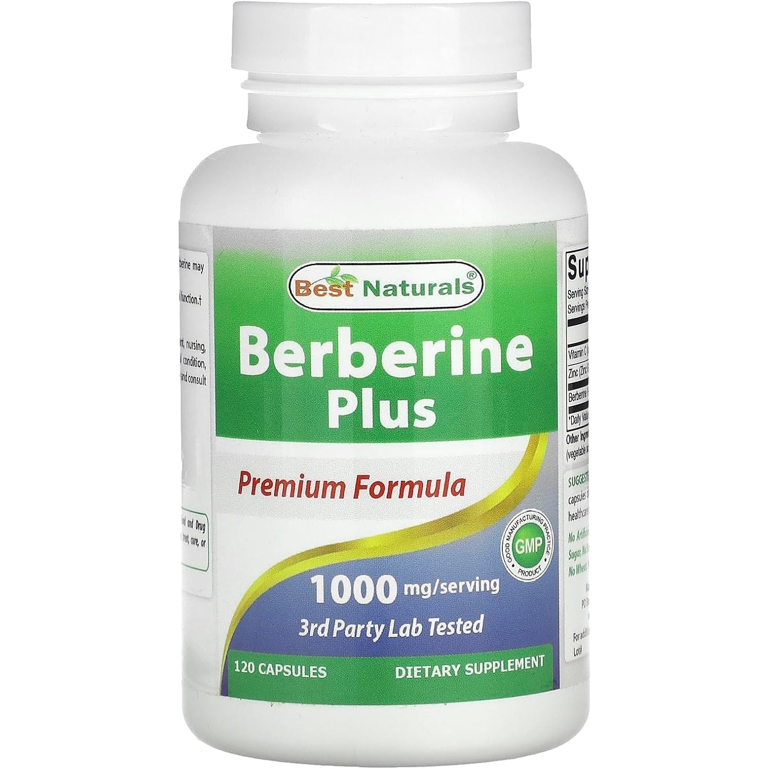 Best Naturals Berberine plus 1000Mg per Serving 120 Capsules