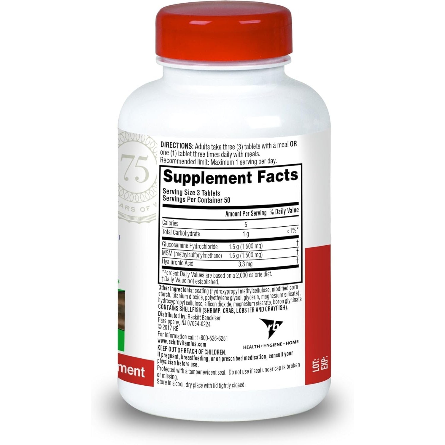 Schiff Glucosamine 1500Mg plus MSM 1500Mg and Hyaluronic Acid, 150 Tablets - Joint Supplement